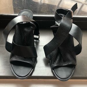 And other stories black leather sandal heels